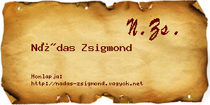 Nádas Zsigmond névjegykártya